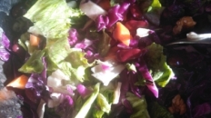 Salată cu varză roșie, nuci și boabe de fasole roșie